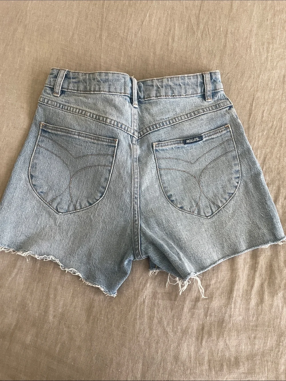 ROLLA'S Light Blue Denim High-Waist Cutoff Shorts